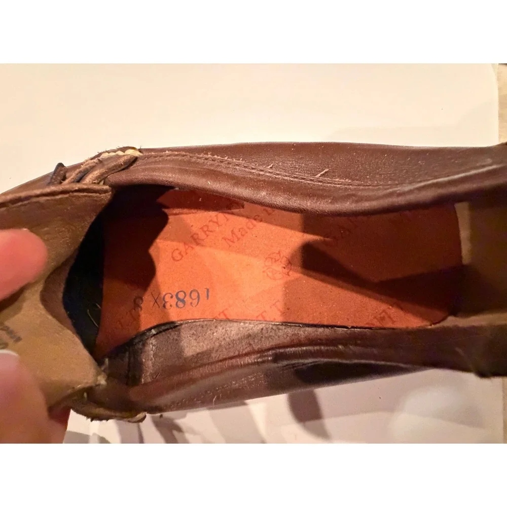 Polo Ralph Lauren Terry Ribbon Brown Leather Driving Loafers Mens 12 B12 Stripe